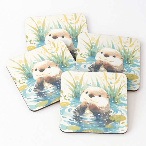 Item preview, Cheerful Otter Among Lily Pads designed and sold by AshiraCreations.