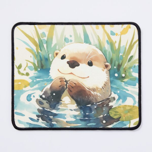 Aperçu de l'œuvre Loutre joyeuse parmi les nénuphars créée et vendue par AshiraCreations.