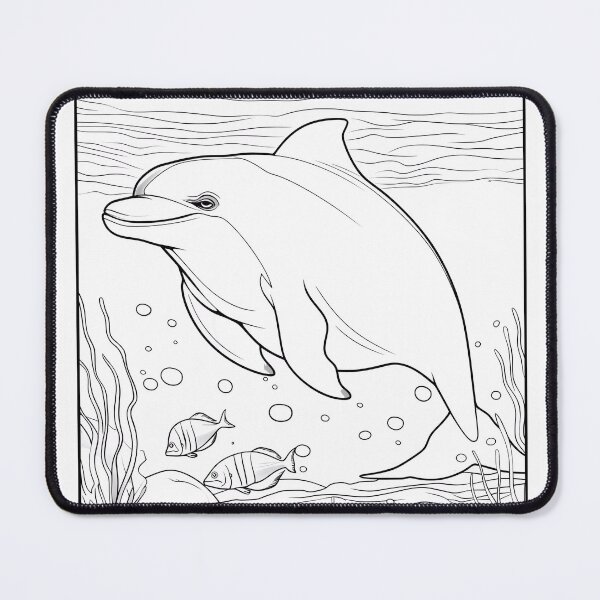 Item preview, Dolphin Coloring Page Pattern designed and sold by DavidColoring.