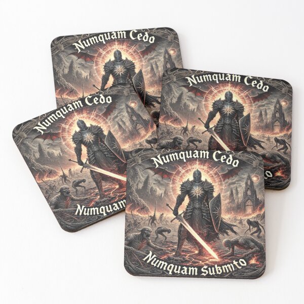 Item preview,  latin, I will never surrender and never submit- knights victory over hell logo designed and sold by jeff13999.