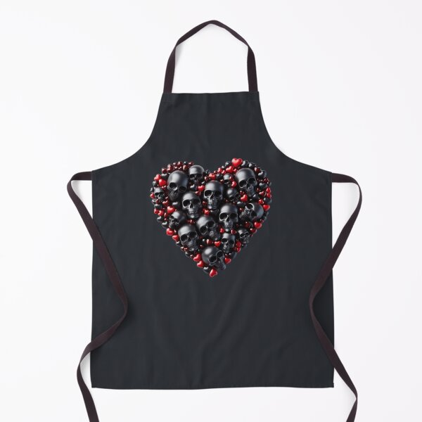 Item preview, Ebony color Skulls, Hearts, Dark Background, Big pattern designed and sold by GaborSkeleton.