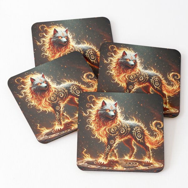 Item preview, Elemental Fire Wolf designed and sold by Pines & Starlight.