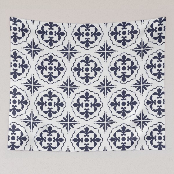 Item preview, Hamptons Blue and White Moroccan Tile Pattern designed and sold by HotHibiscus.
