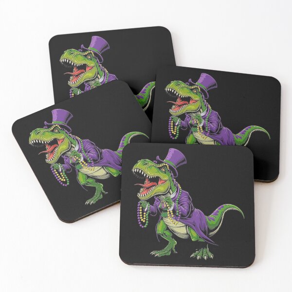 Item preview, Colorful Mardi Gras Dinosaur - T-Rex Party Time designed and sold by love3617.
