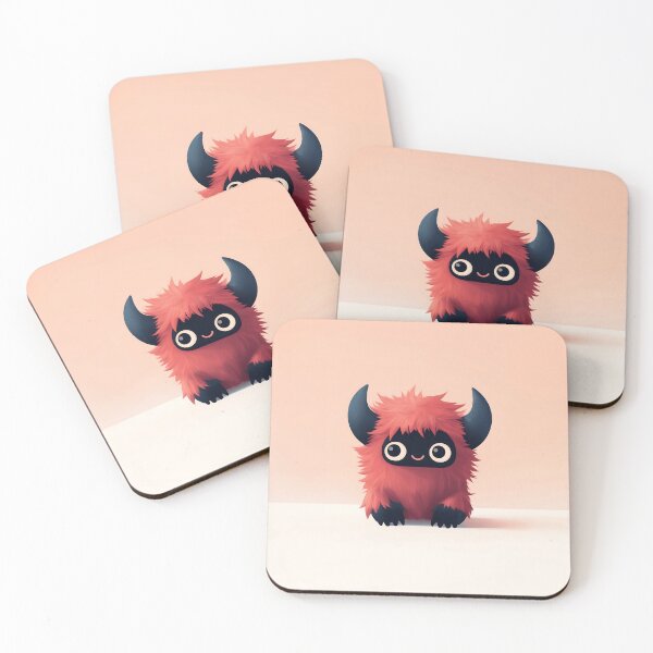 Item preview, Fluffy Red Monster Vector Illustration designed and sold by GoldenTealArts.