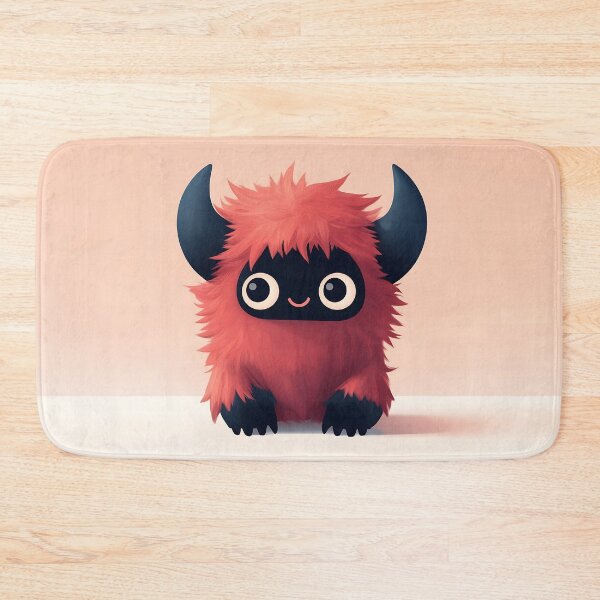 Item preview, Fluffy Red Monster Vector Illustration designed and sold by GoldenTealArts.