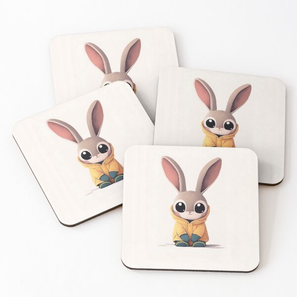 Item preview, Yellow Hoodie Rabbit Cartoon Illustration designed and sold by GoldenTealArts.