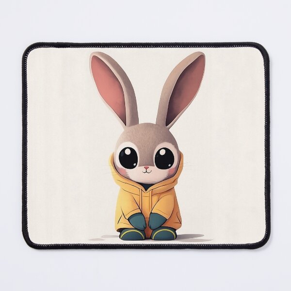 Item preview, Yellow Hoodie Rabbit Cartoon Illustration designed and sold by GoldenTealArts.