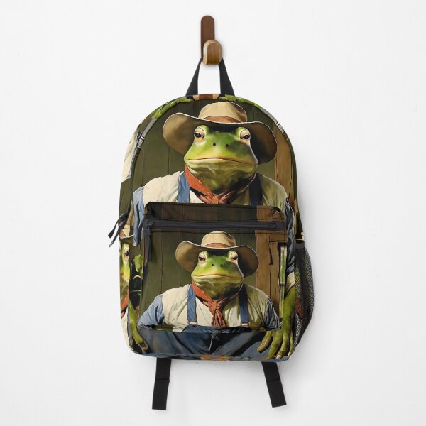 Item preview, Vintage Animal Art: Frog Farmer After Work | Animal Art | Oil Painting | Vintage Art designed and sold by UnhingedBird.