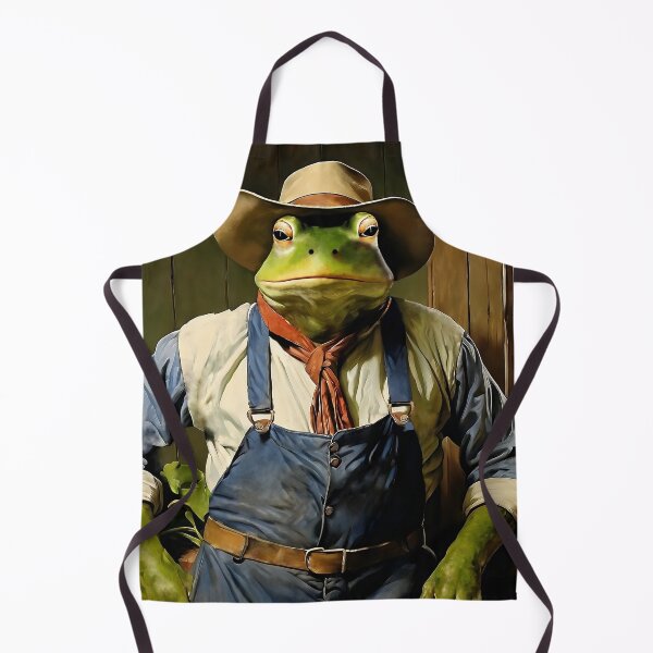 Item preview, Vintage Animal Art: Frog Farmer After Work | Animal Art | Oil Painting | Vintage Art designed and sold by UnhingedBird.