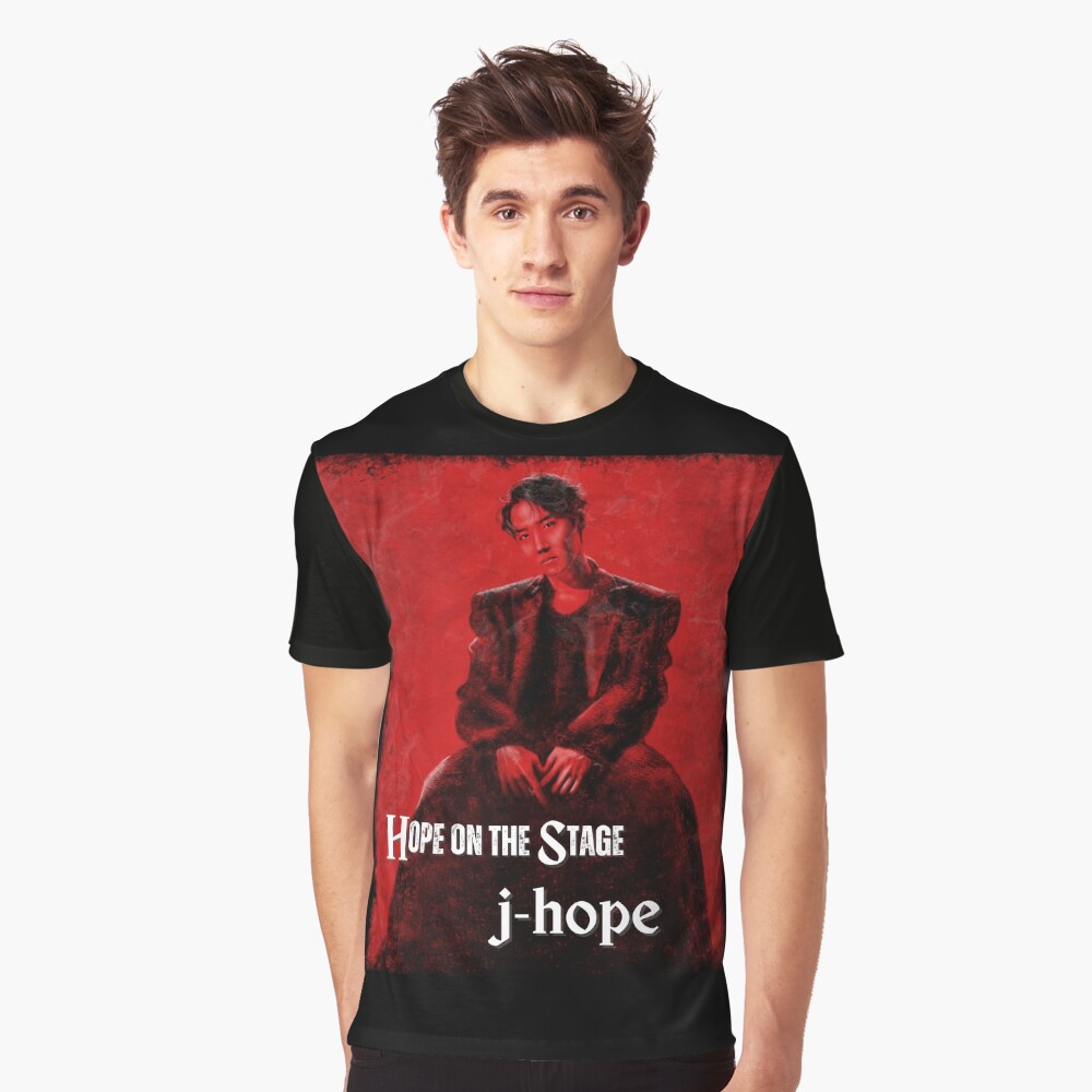 Hope on the Stage red theme sitting j-hope
