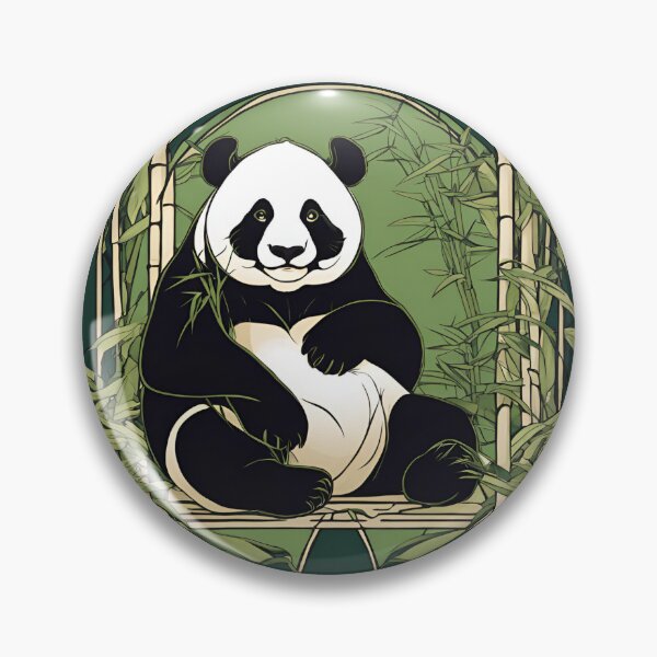 Item preview, Art Nouveau of Chinese panda eating bamboo designed and sold by LumiLemon.