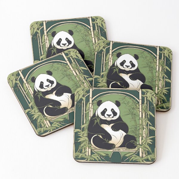 Item preview, Art Nouveau of Chinese panda eating bamboo designed and sold by LumiLemon.