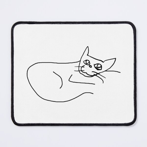 Item preview, minimalist happy lounge cat doodle designed and sold by Michael Stewart.