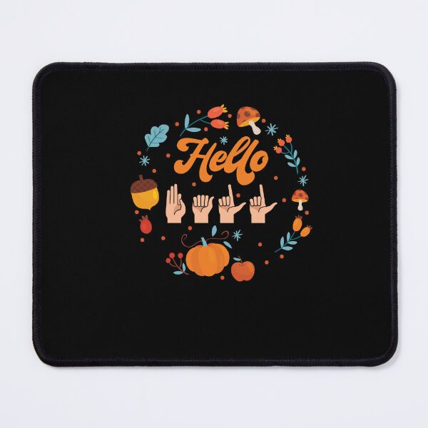 Item preview, ASL American Sign Language Hello Fall Autumn Season Design designed and sold by Dressed For  Duty.