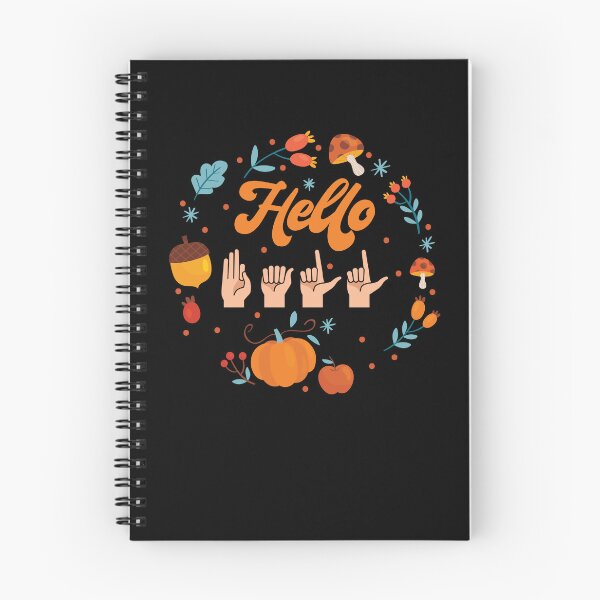 Item preview, ASL American Sign Language Hello Fall Autumn Season Design designed and sold by Dressed For  Duty.