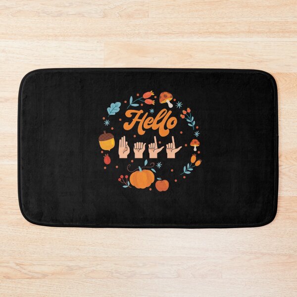Item preview, ASL American Sign Language Hello Fall Autumn Season Design designed and sold by Dressed For  Duty.