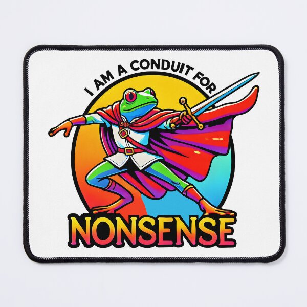 Item preview, i am a conduit for nonsense Heroic Frog Adventure - Funny Retro Art  designed and sold by DrawHandArt.
