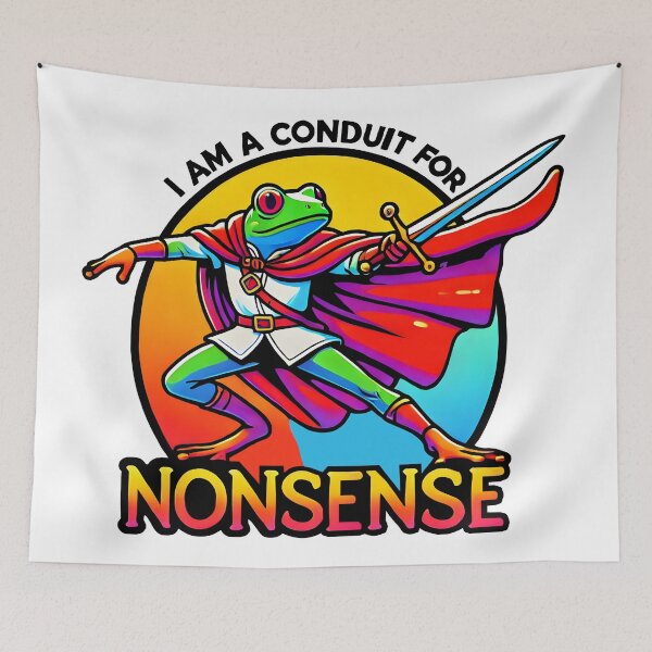 Item preview, i am a conduit for nonsense Heroic Frog Adventure - Funny Retro Art  designed and sold by DrawHandArt.