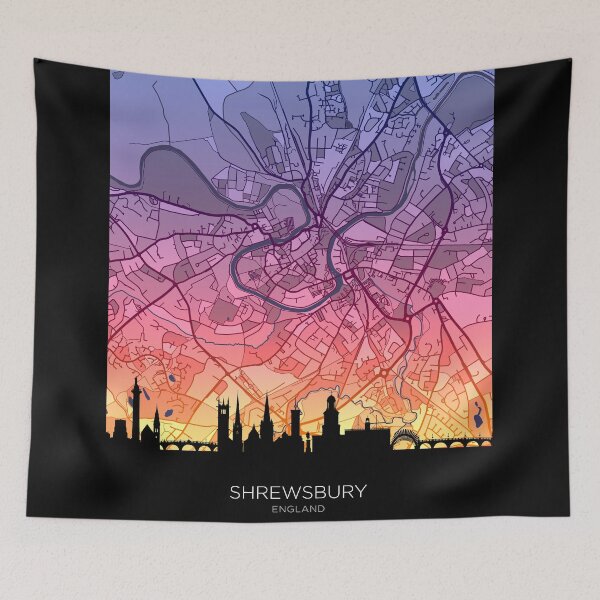 Item preview, Shrewsbury Skyline Map designed and sold by ArtPrints.