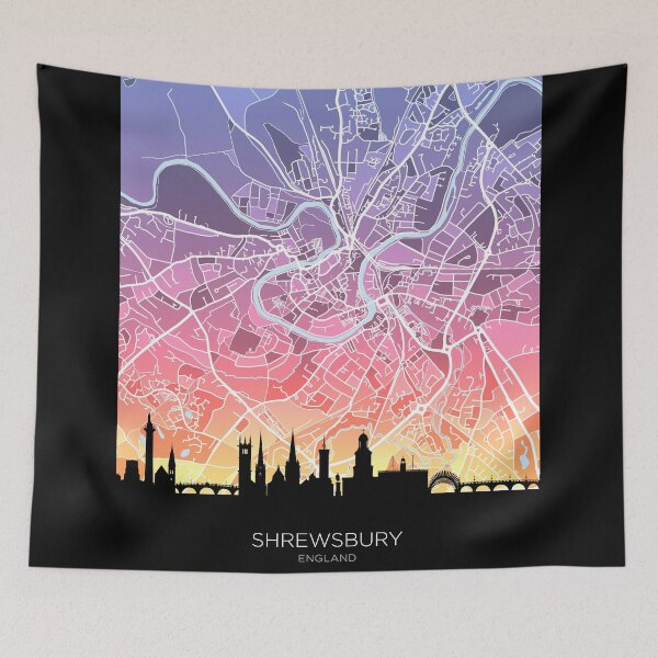 Item preview, Shrewsbury Skyline Map designed and sold by ArtPrints.