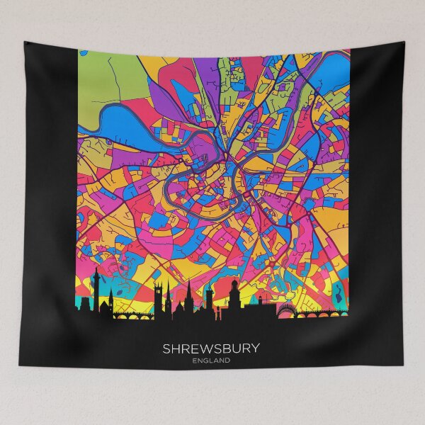 Item preview, Shrewsbury Skyline Map designed and sold by ArtPrints.