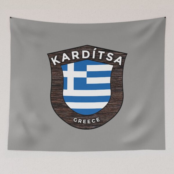 Item preview, Kardítsa Greece Emblem Flag designed and sold by World Designs.