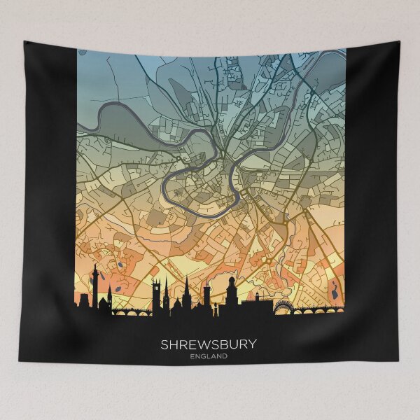 Item preview, Shrewsbury Skyline Map designed and sold by ArtPrints.