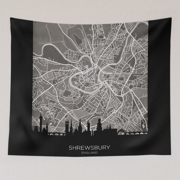 Item preview, Shrewsbury Skyline Map designed and sold by ArtPrints.
