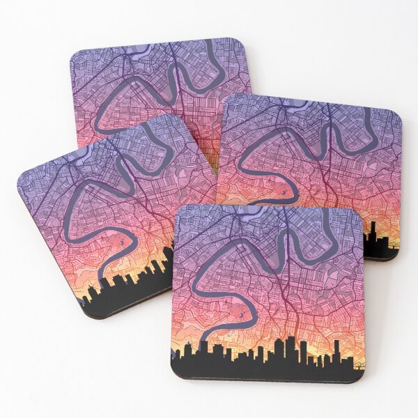 Item preview, Brisbane Skyline Map designed and sold by ArtPrints.