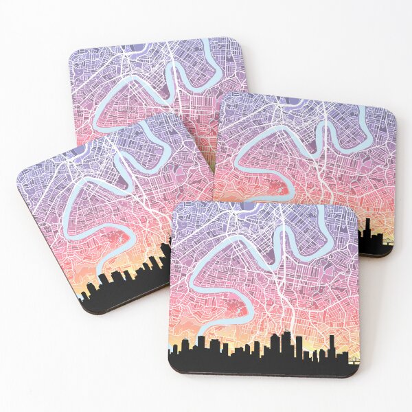Item preview, Brisbane Skyline Map designed and sold by ArtPrints.