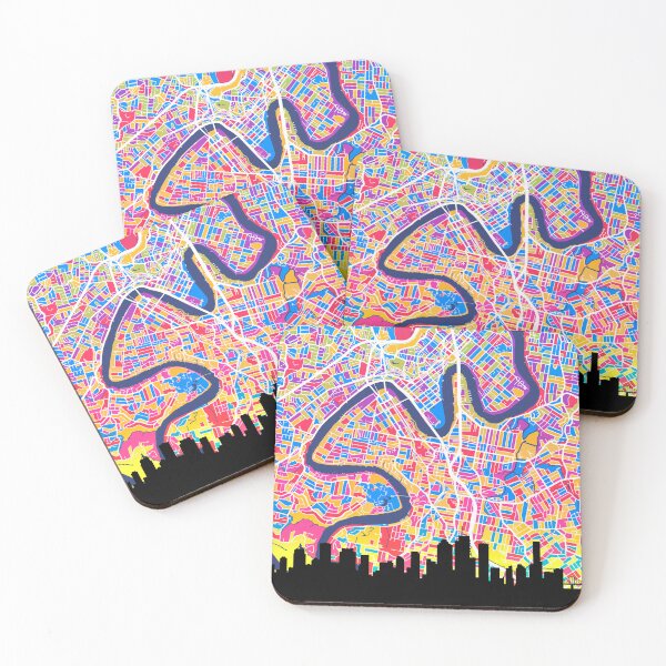 Item preview, Brisbane Skyline Map designed and sold by ArtPrints.