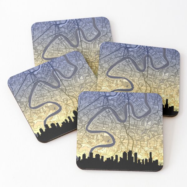 Item preview, Brisbane Skyline Map designed and sold by ArtPrints.