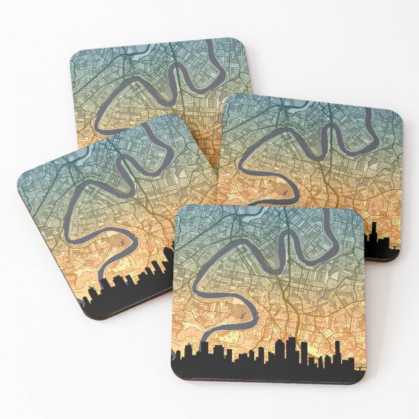 Item preview, Brisbane Skyline Map designed and sold by ArtPrints.