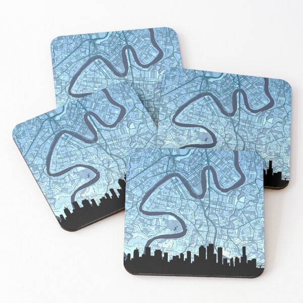 Item preview, Brisbane Skyline Map designed and sold by ArtPrints.