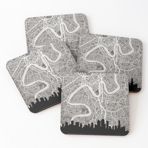 Item preview, Brisbane Skyline Map designed and sold by ArtPrints.