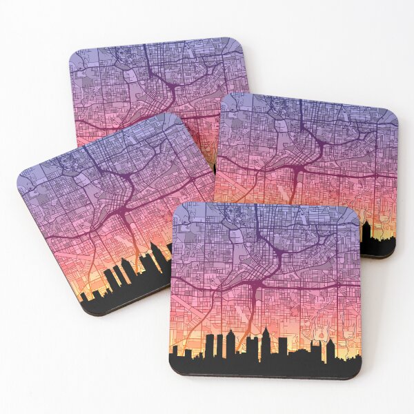 Item preview, Atlanta Georgia Skyline Map designed and sold by ArtPrints.