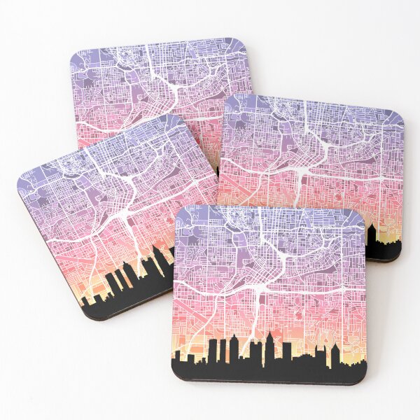 Item preview, Atlanta Georgia Skyline Map designed and sold by ArtPrints.