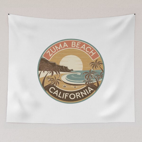 Item preview, Zuma Beach California - Retro Sunset and Palm Trees designed and sold by CircinusStore.