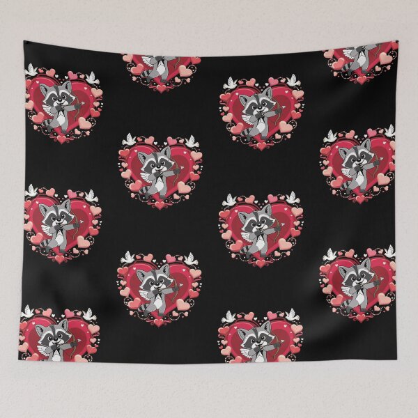 Item preview, Cute cupid raccoon, valentines heart designed and sold by MadCatPrints.