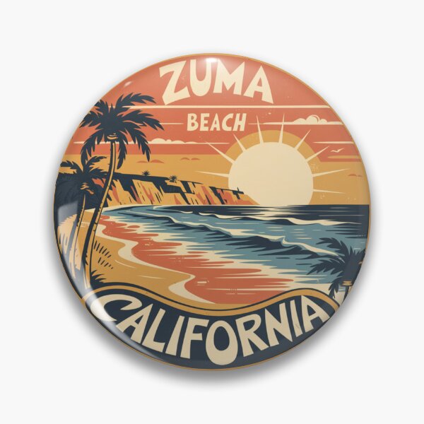 Item preview, Zuma Beach California - Retro Sunset and Palm Trees designed and sold by CircinusStore.