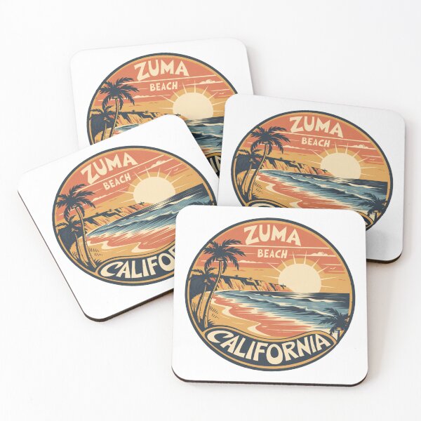 Item preview, Zuma Beach California - Retro Sunset and Palm Trees designed and sold by CircinusStore.
