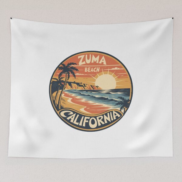 Item preview, Zuma Beach California - Retro Sunset and Palm Trees designed and sold by CircinusStore.
