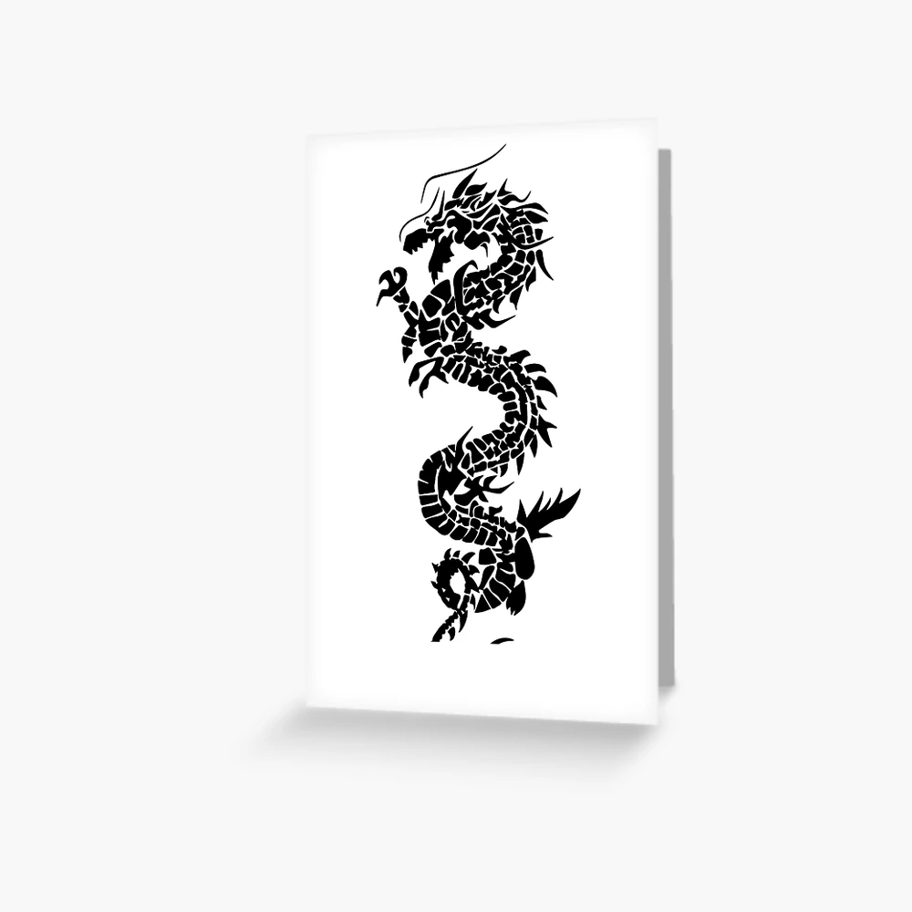 Tribal Chinese Dragon Tattoo Greeting Card for Sale by BiscuitSnack