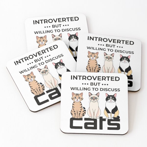 Item preview, Introverted but Willing to Discuss Cats - Quirky Cat Lover Design designed and sold by UniversalFlair.