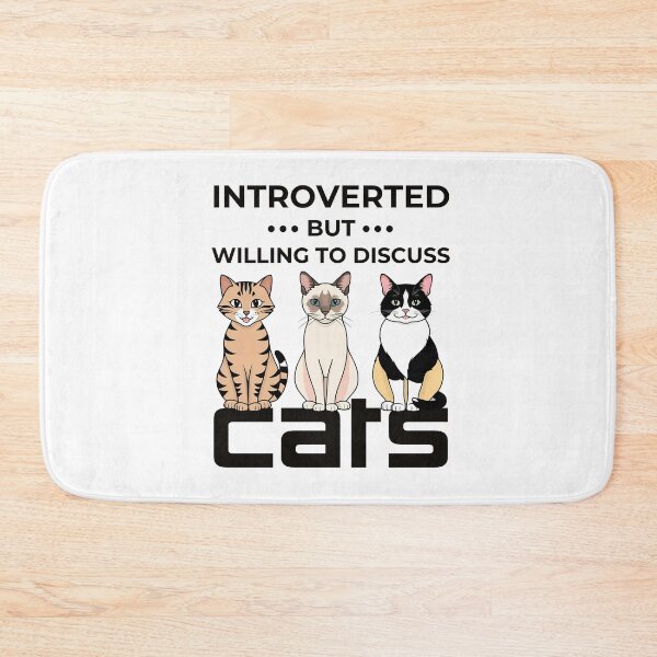 Item preview, Introverted but Willing to Discuss Cats - Quirky Cat Lover Design designed and sold by UniversalFlair.