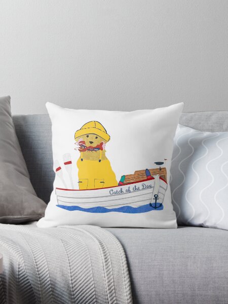 Item preview, Preppy Golden Retriever Lobsterman Aboard The Catch of the Day designed and sold by emrdesigns.