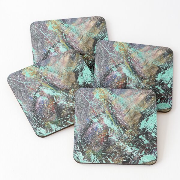 Item preview, Modern elegant abstract art in blue turquoise black and gold designed and sold by Susanna Schorr.