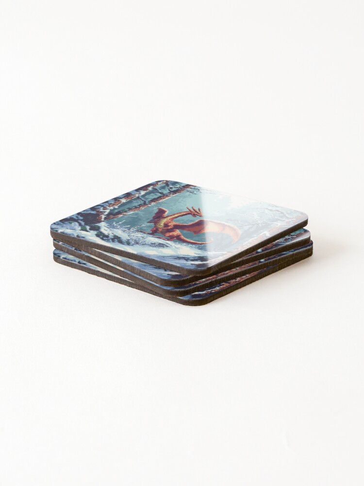 Thumbnail 4 of 5, Coasters (Set of 4), Dragon In 8bit designed and sold by Rtymer.