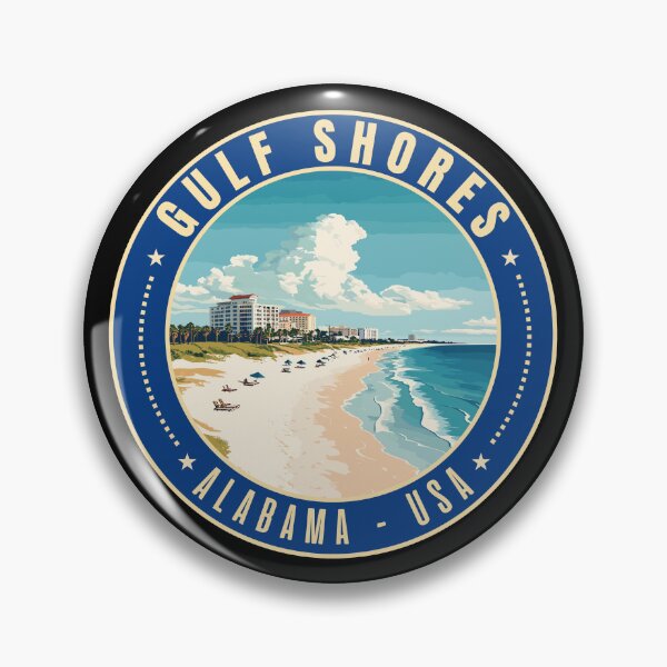 Item preview, Gulf Shores in Alabama USA Retro Travel Art Emblem designed and sold by MaateoDesign.
